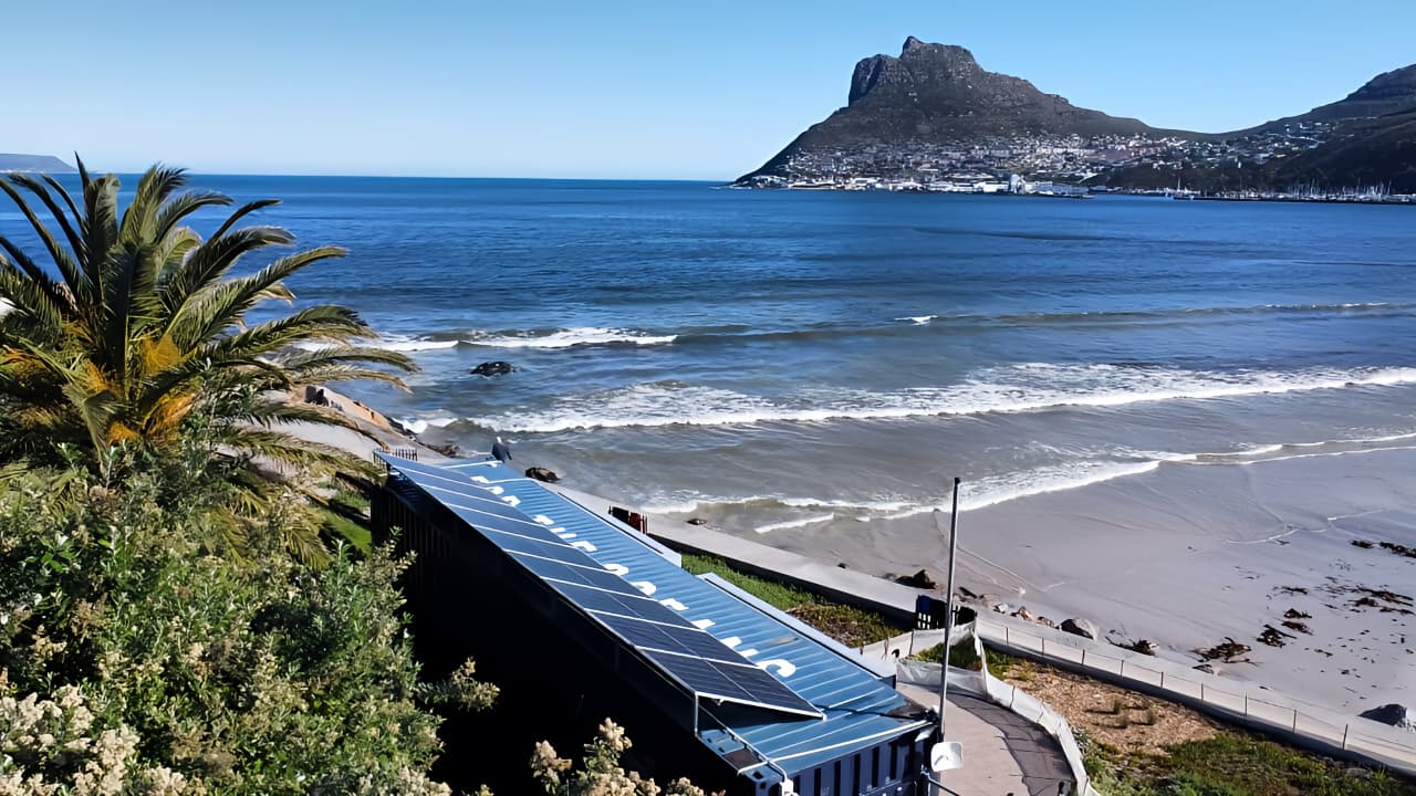 Cape Town coastline and solar panels installed near Hout Bay